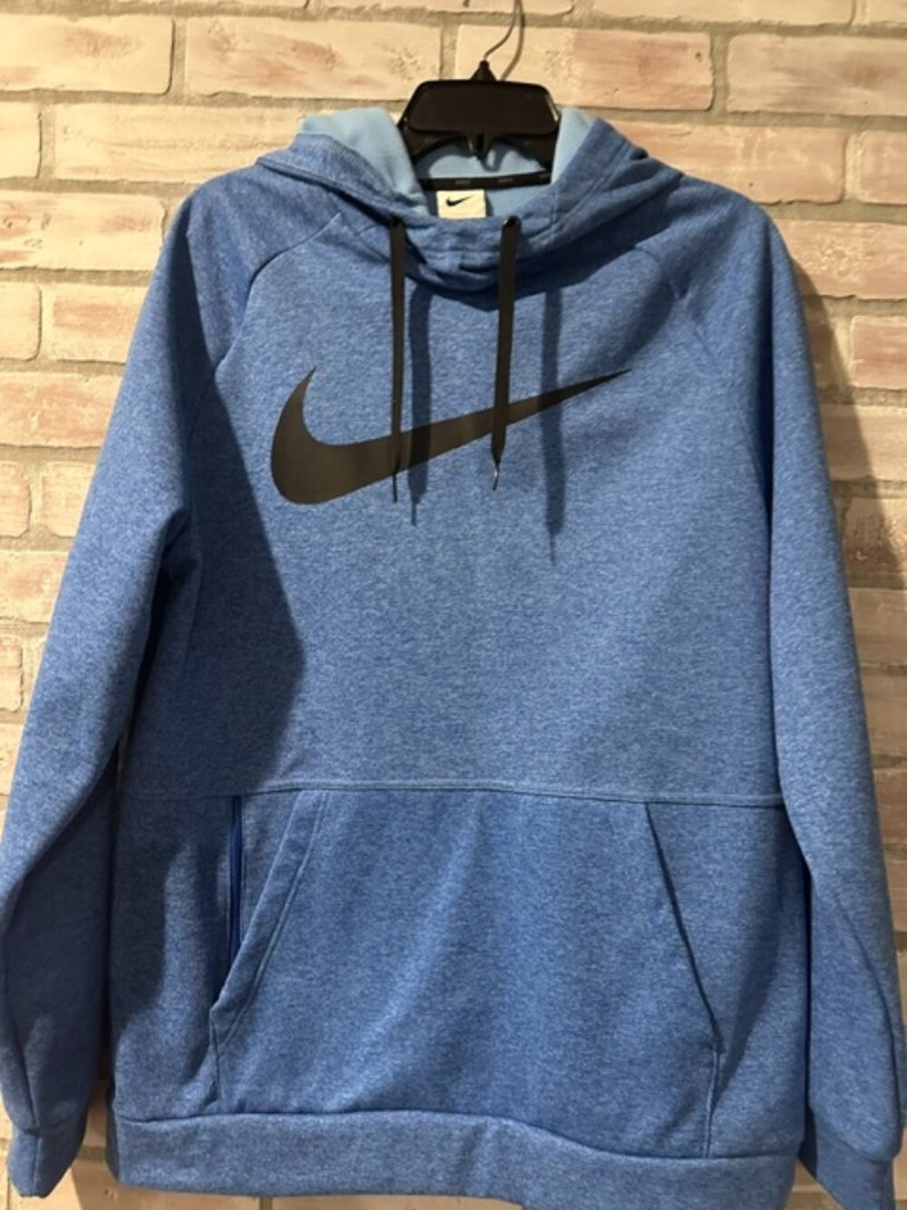 Nike Men's Therma-FIT Hoodie M Blue Heather Swoosh Pullover